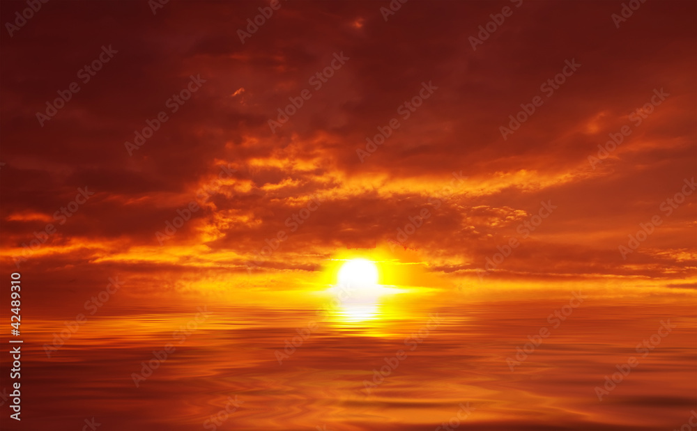Abstract Sunset at Sea