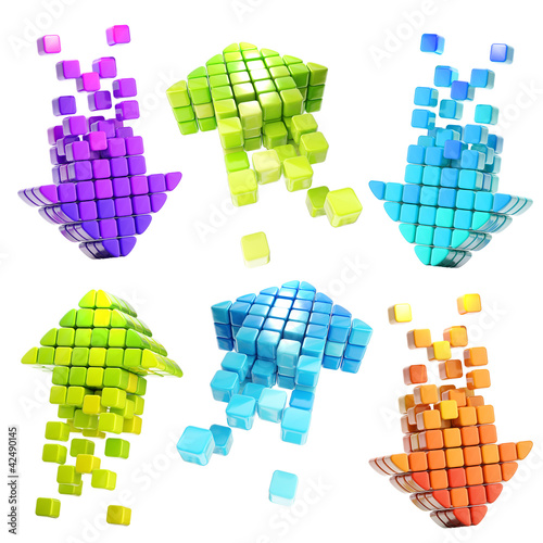 Arrow icon emblem set isolated