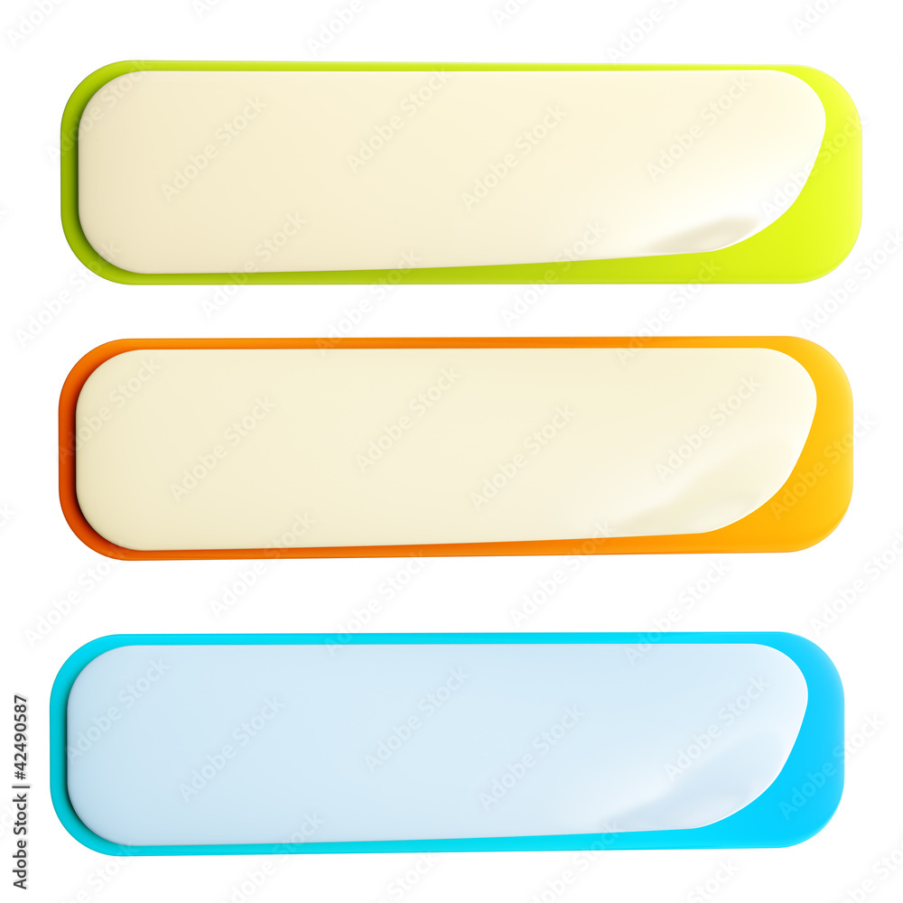 Glossy banner with dented corner isolated Glossy banner with dented corner isolated