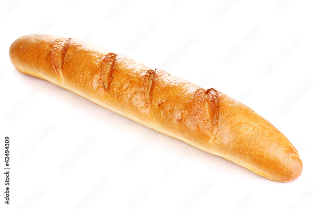 Aromatic baguette isolated on white