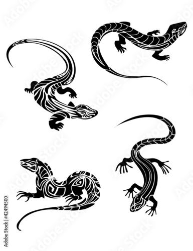 Fast lizards in tribal style