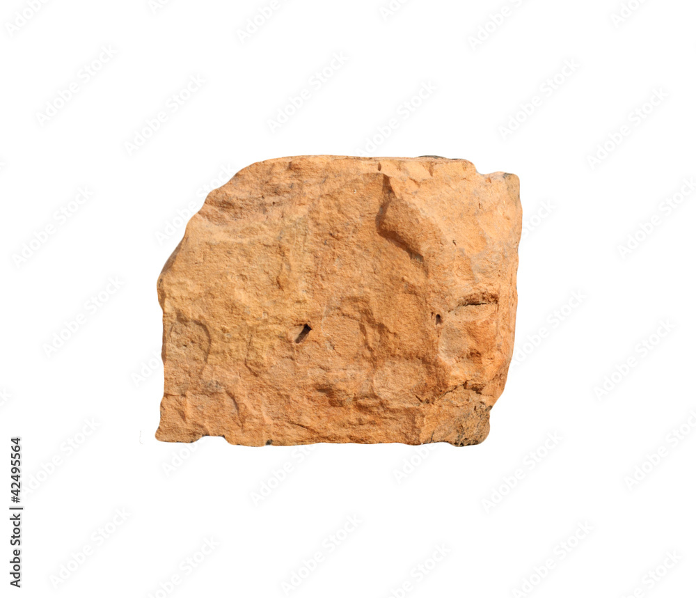 piece of brick on a white background