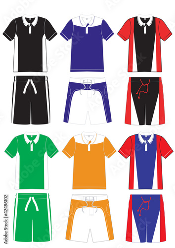 Men t-shirt polo sports series. soccer team uniform and shorts