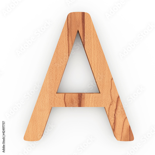 Fototapeta Naklejka Na Ścianę i Meble -  3d Font Wood Character A