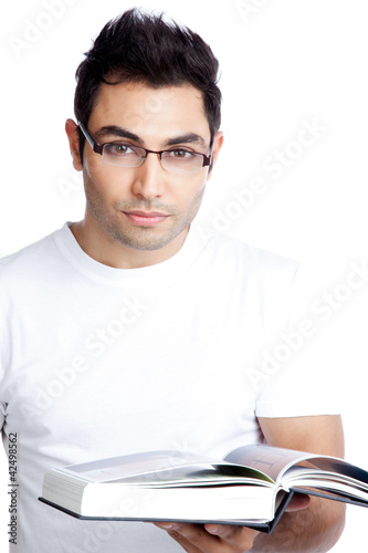 Confident Young Man with Book