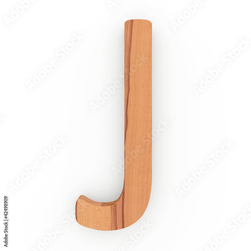 3d Font Wood Character J