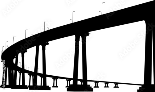 Silhouette of San Diego Coronado bridge photo
