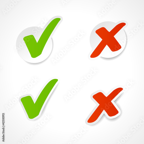 Vector check mark stickers for website.