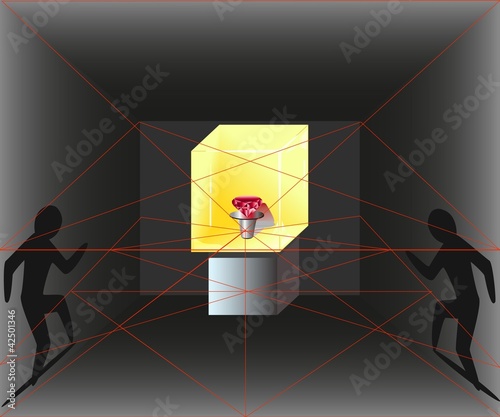 Illustration of the theft of the precious stone