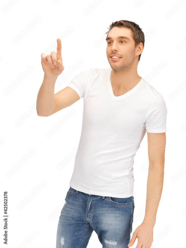 man working with something imaginary man working with something imaginary