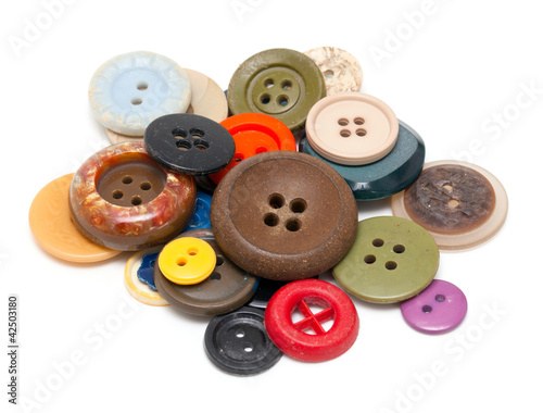 buttons of different size, shape and color