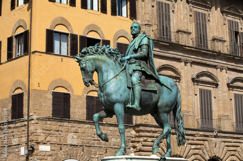 Florence - The equestrian statue of Cosimo I de Medici