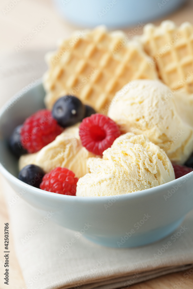 Ice cream with berries