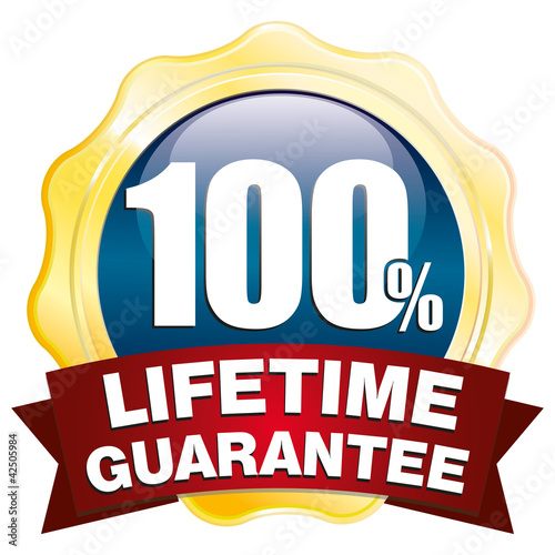 emblem button gold lifetime guarantee
