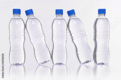 water bottles reflection