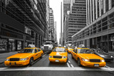 TYellow taxis in New York City, USA.