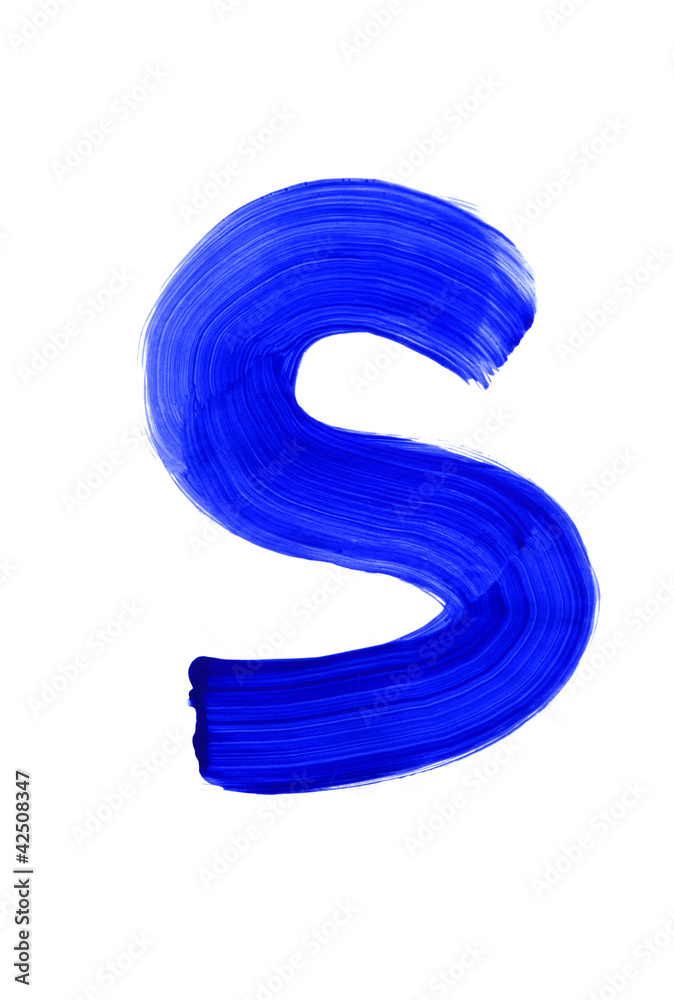 Naklejka premium Letter s on white background