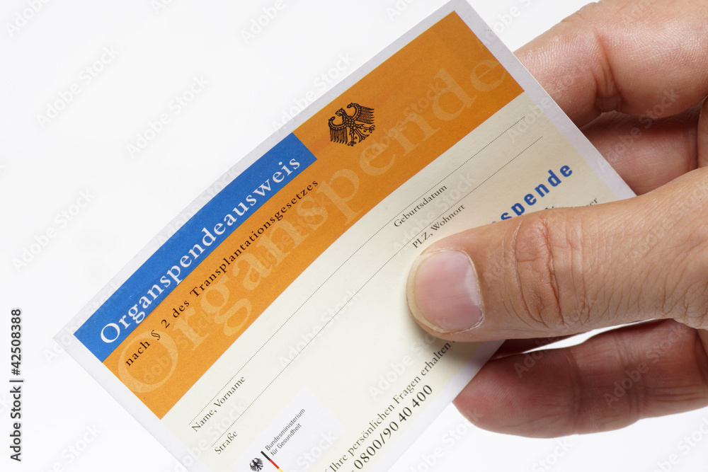 Organspendeausweis Stock-Foto | Adobe Stock