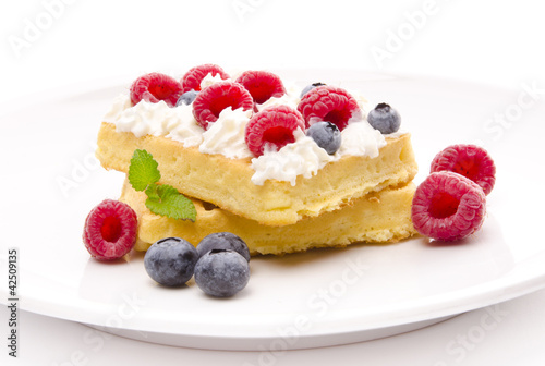 waffle with fruit