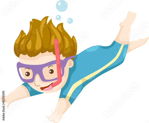 Scuba Diver vector illustration on a white background