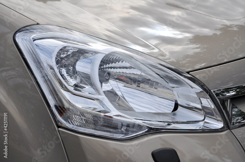 Automotive headlight closeup