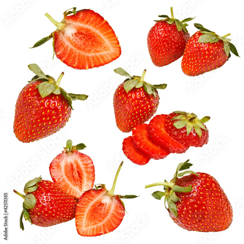Collection of strawberry fruits