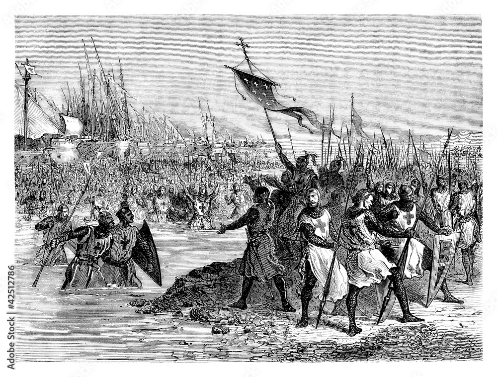 Fototapeta premium Crusaders - Croisés - Kreuzzüger - 13th century