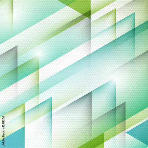 Abstract background with green triangles