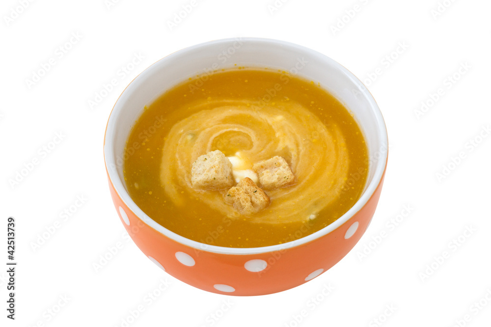 vegetable soup with sour cream on the bowl vegetable soup with sour cream on the bowl