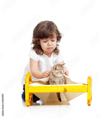 curly child girl playing wi...