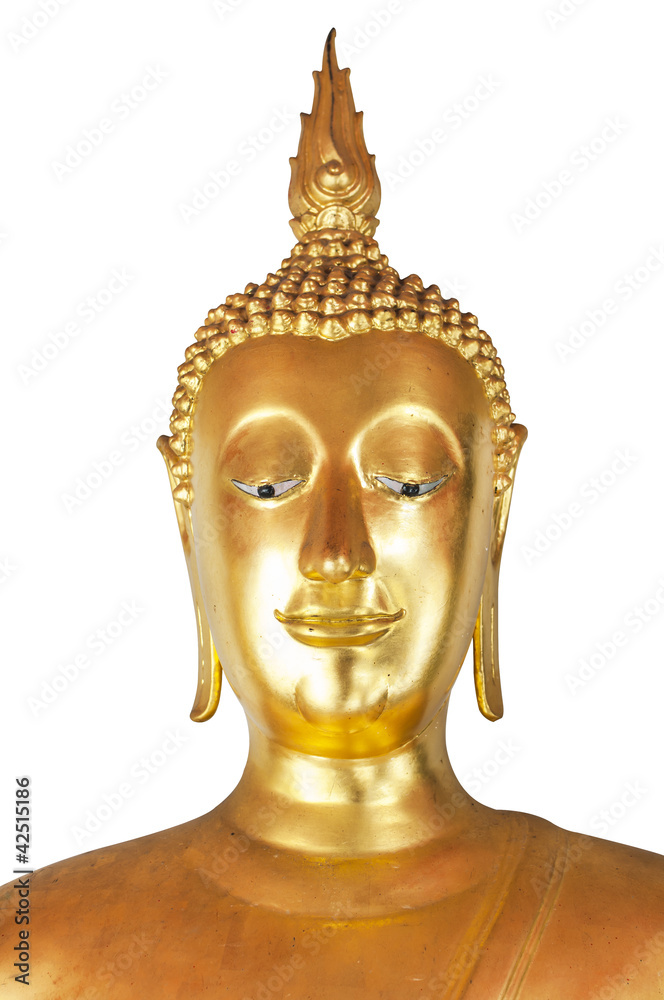 Golden buddha head smile in thailand