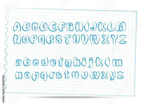 Sketch alphabet vector doodle