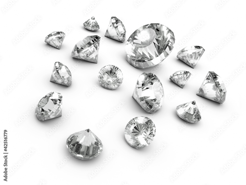 3d Diamonds Scattered sideways 3d Diamonds Scattered sideways