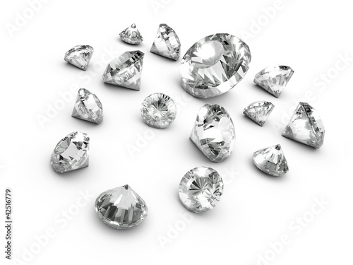 3d Diamonds Scattered sideways