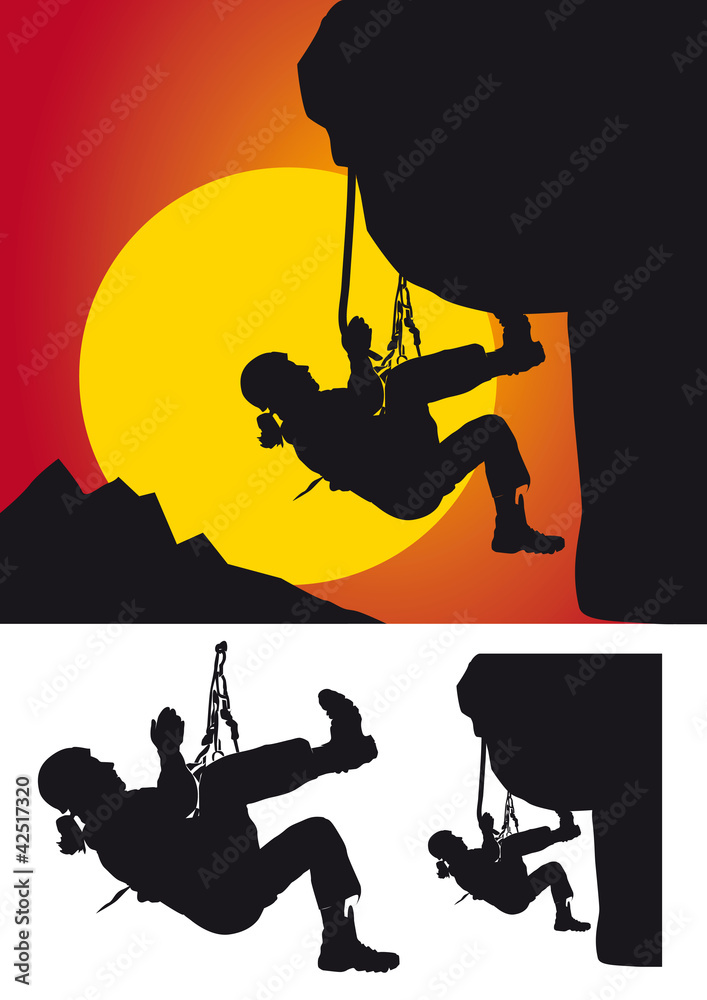 Obraz premium silhouette of a climber