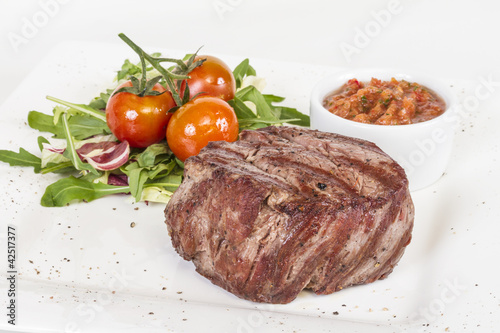 Grilled Beef Steak Isolated On a White Background