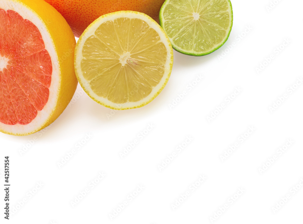 Image of a fresh whole lime, lemon and orange isolated on white Image of a fresh whole lime, lemon and orange isolated on white