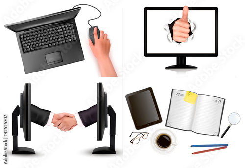 Big set of business and office backgrounds.