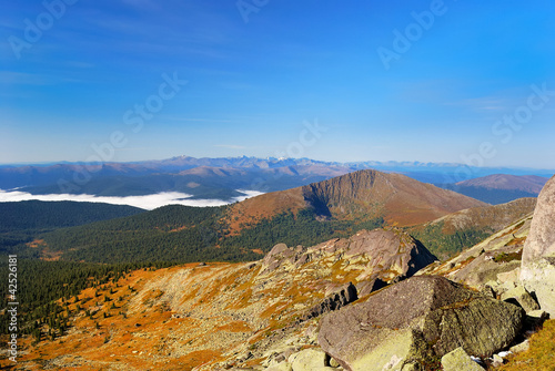 Природный парк Ергаки. Вид с пика Птица. Западная Сибирь. photo