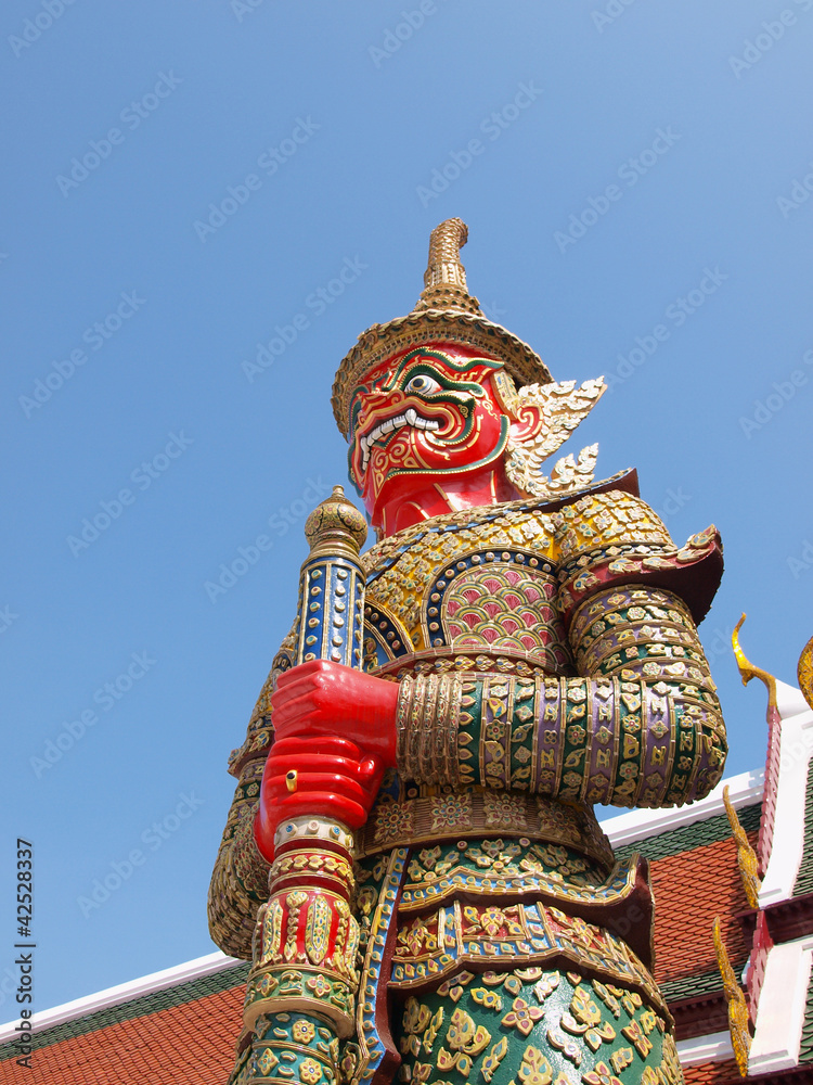 Thai Demon in Grand Palace , Bangkok Thailand