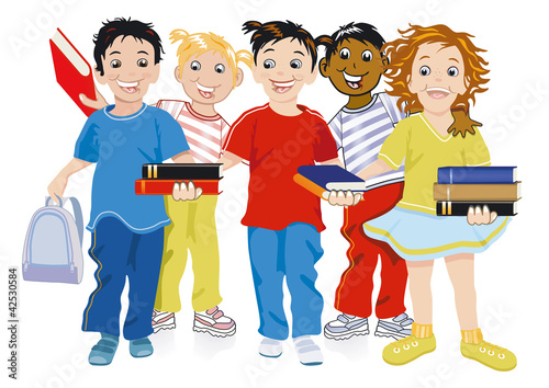 Kinder mit Bücher