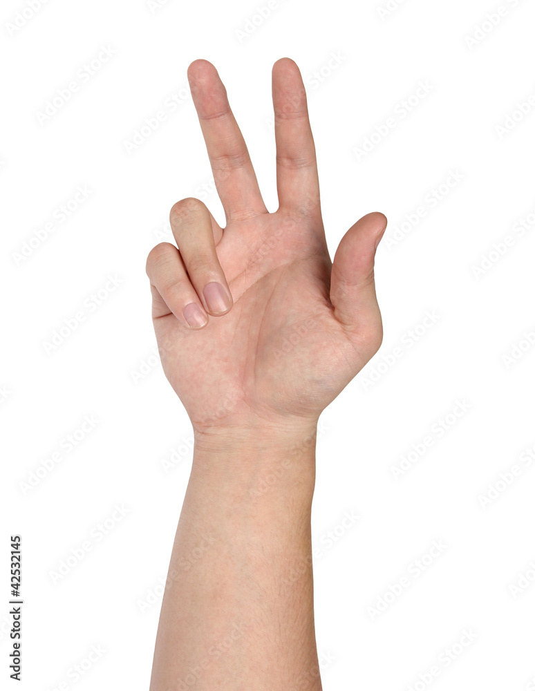 Hand gesture isolated on white background Hand gesture isolated on white background
