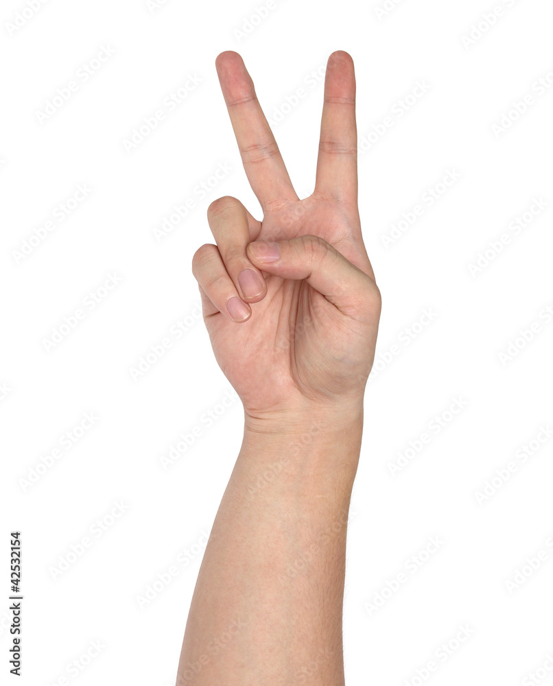 victory hand sign isolated on white background victory hand sign isolated on white background