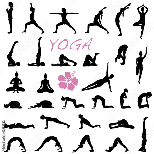 Yoga Übungen Vektor Set