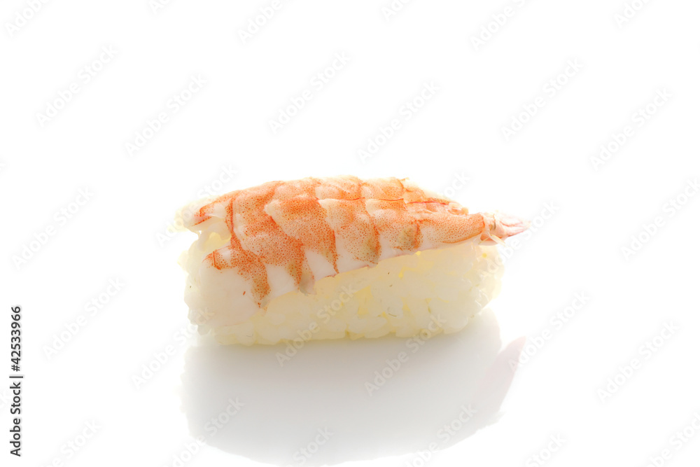 Shrimp sushi isolated on white background Shrimp sushi isolated on white background