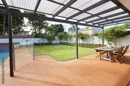 Modern backyard with pool