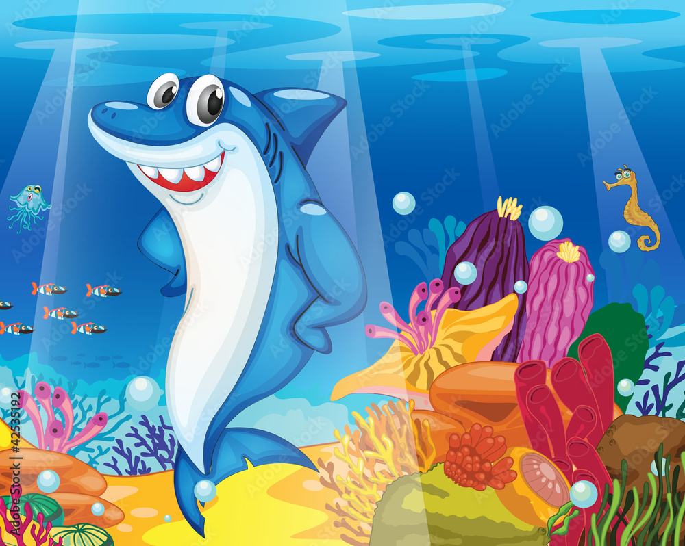 Fotobehang Onderzeeër haai vis #42535192