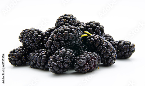 Heap of mulberry on a white