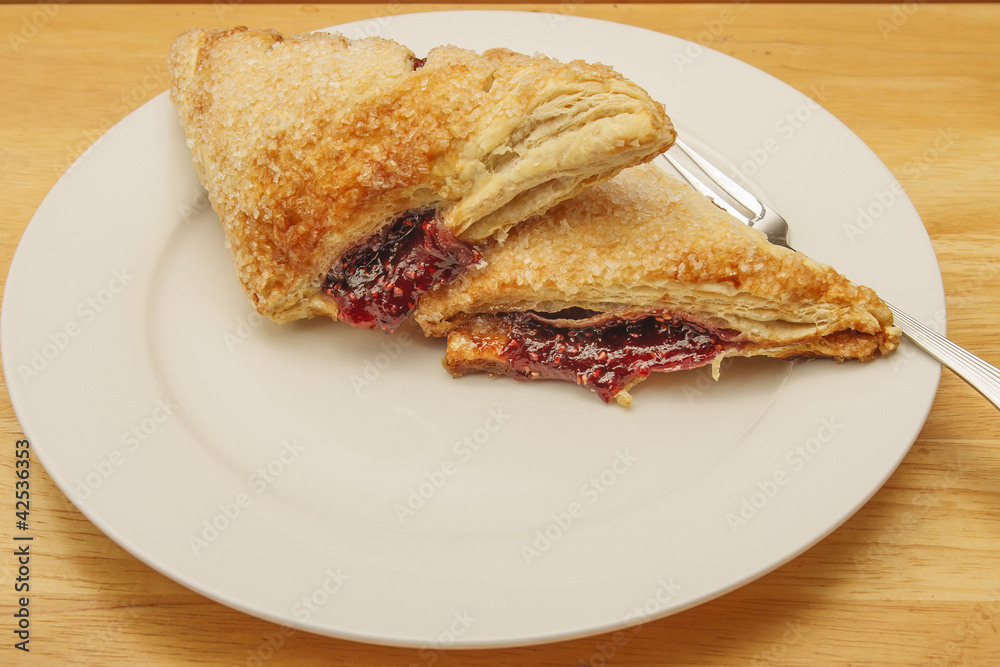 Raspberry Turnovers on a Plate