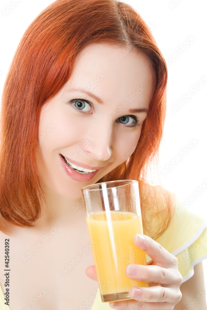 Young woman with oranges juice Young woman with oranges juice